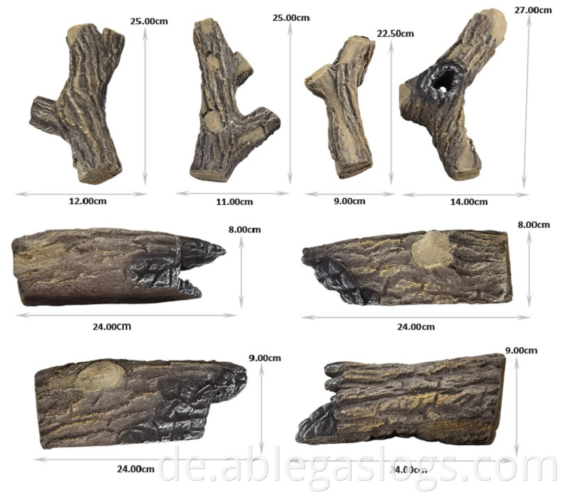 Realistic Ceramic Oak Logs Jpg